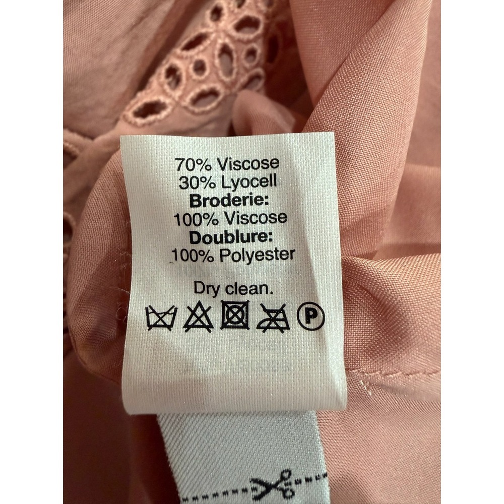 Madewell Pink Eyelet Off-The-Shoulder Scalloped Shift Dress G3057 Womens 14 - Picture 8 of 8